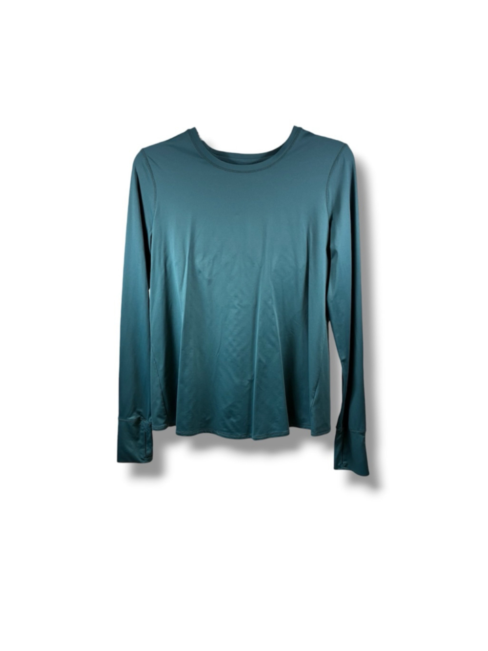 Athleta Long Sleeve Back Wrap Tee in Teal Size S